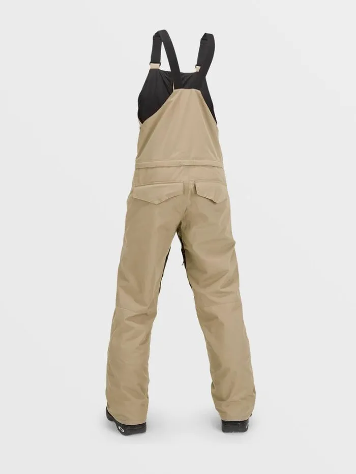Kids Pants Volcom Barkley Insulated Bib Overalls 8211 Dark Khaki