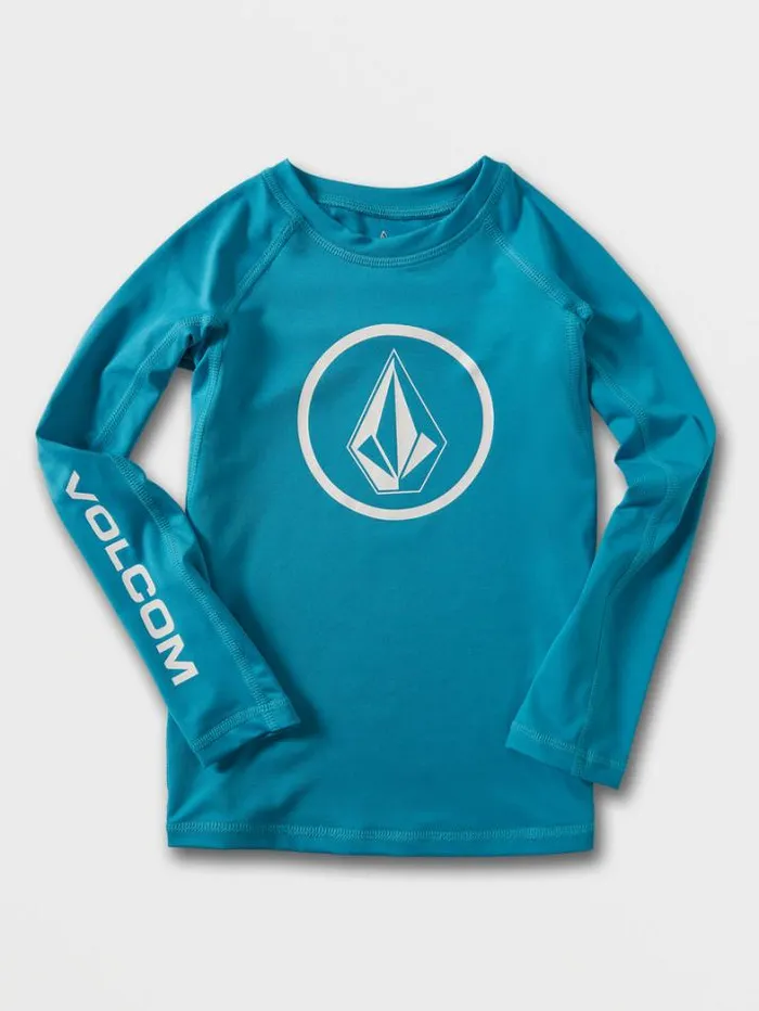 Kids Rashguards Volcom Little Boys Lido Solid Long Sleeve Rashguard 8211 Barrier Reef