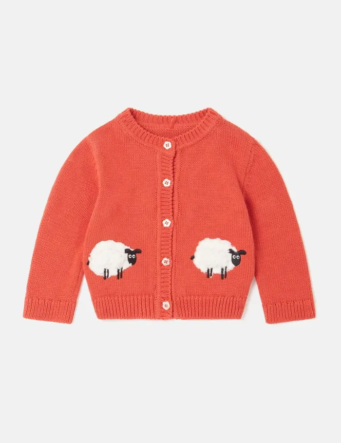 Kids Sheep Pattern LongSleeve TShirt Red Stella McCartney Baby Girls