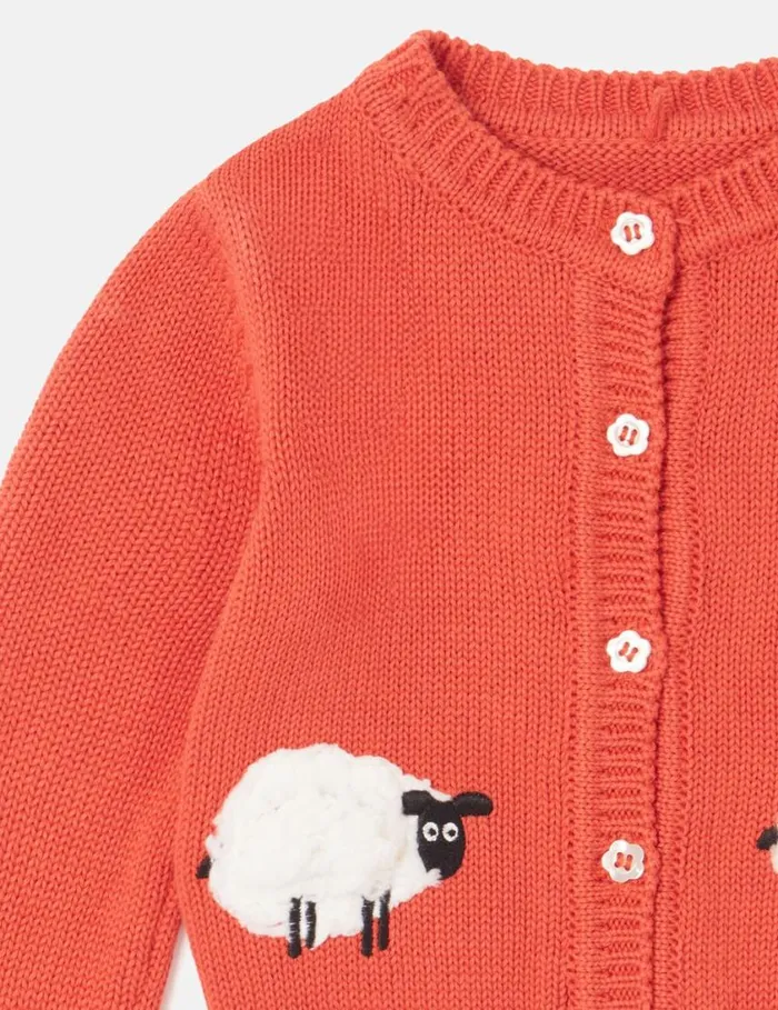 Kids Sheep Pattern LongSleeve TShirt Red Stella McCartney Baby Girls