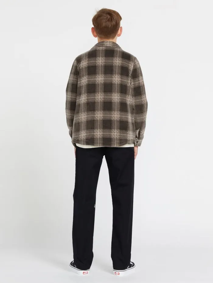 Kids Shirts and Flannels Volcom Big Boys Bowered Fleece Flannel 8211 Wren