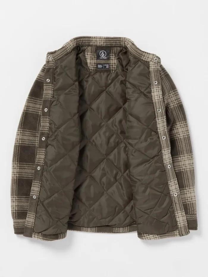 Kids Shirts and Flannels Volcom Big Boys Bowered Fleece Flannel 8211 Wren