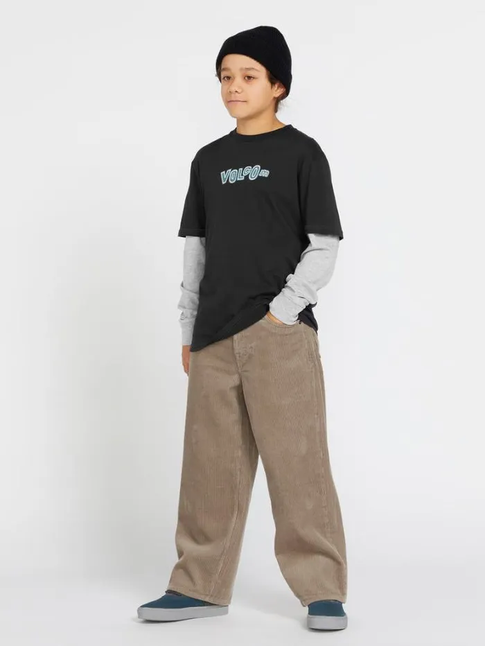 Kids Shirts and Flannels Volcom Big Boys Ranso Twofer Long Sleeve Shirt 8211 Black