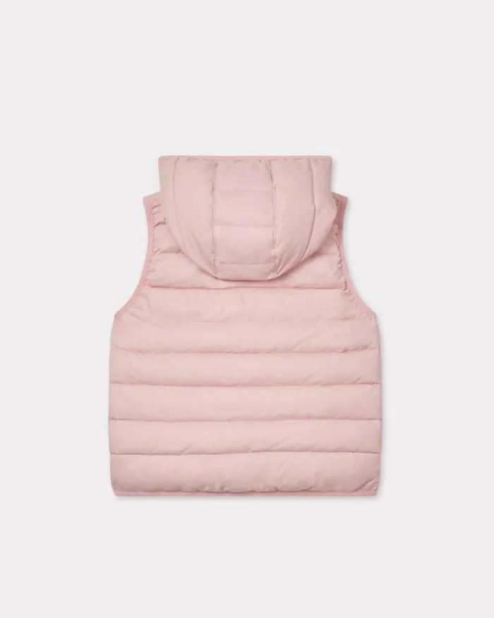 Kids Sleeveless Embroidered Puffer Jacket Pastel Pink Kenzo Jackets And Coats