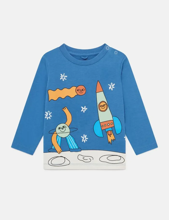Kids Space Graphic LongSleeve TShirt Multicolor Stella McCartney Sweatshirt And TShirts