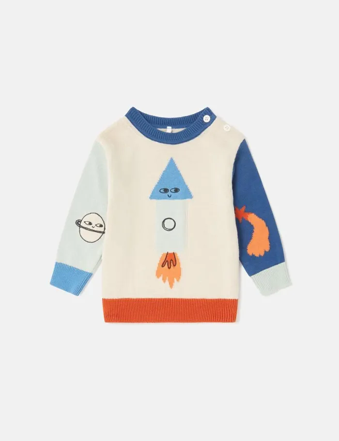 Kids Space Knitted Graphic Sweater Multicolor Stella McCartney Baby Boys