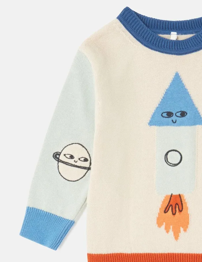 Kids Space Knitted Graphic Sweater Multicolor Stella McCartney Baby Boys Kids Space Knitted Graphic Sweater Multicolor Stella McCartney Baby Boys