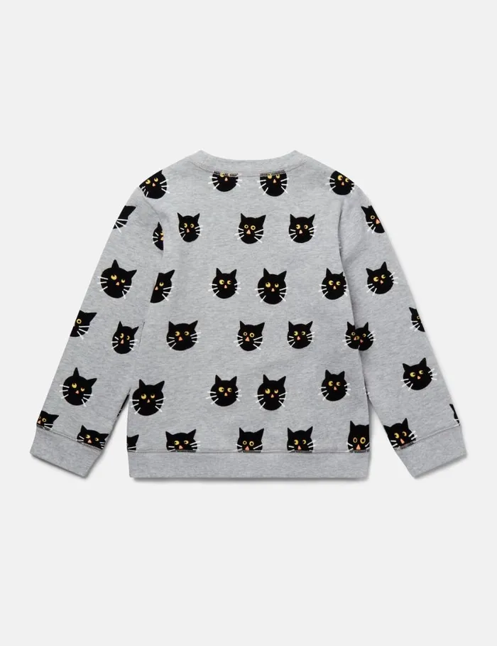 Kids Spooky Cat Pattern Sweatshirt Grey Stella McCartney Sweaters and Cardigans Kids Spooky Cat Pattern Sweatshirt Grey Stella McCartney Sweaters and Cardigans