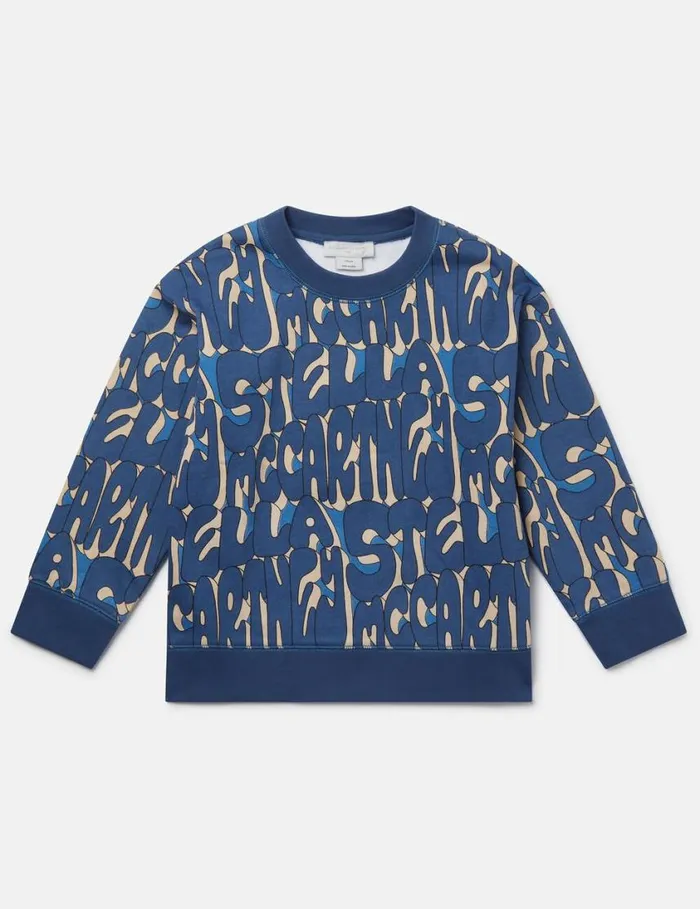 Kids Stella Print Sweatshirt Multicolor Blue Stella McCartney TShirts And Sweatshirt