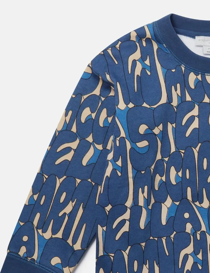 Kids Stella Print Sweatshirt Multicolor Blue Stella McCartney TShirts And Sweatshirt Kids Stella Print Sweatshirt Multicolor Blue Stella McCartney TShirts And Sweatshirt