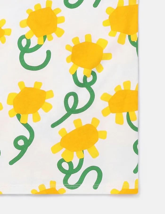 Kids Sunflower Print Sleeveless Top Ivory Multicolour Stella McCartney TShirts And Tops Kids Sunflower Print Sleeveless Top Ivory Multicolour Stella McCartney TShirts And Tops