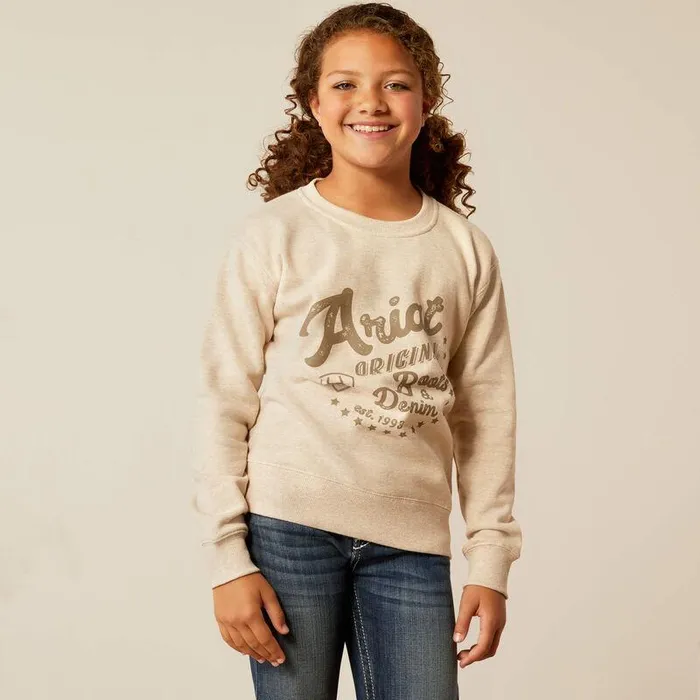Kids Sweatshirts and Hoodies Ariat Ariat Original Sweatshirt Oatmeal Heather