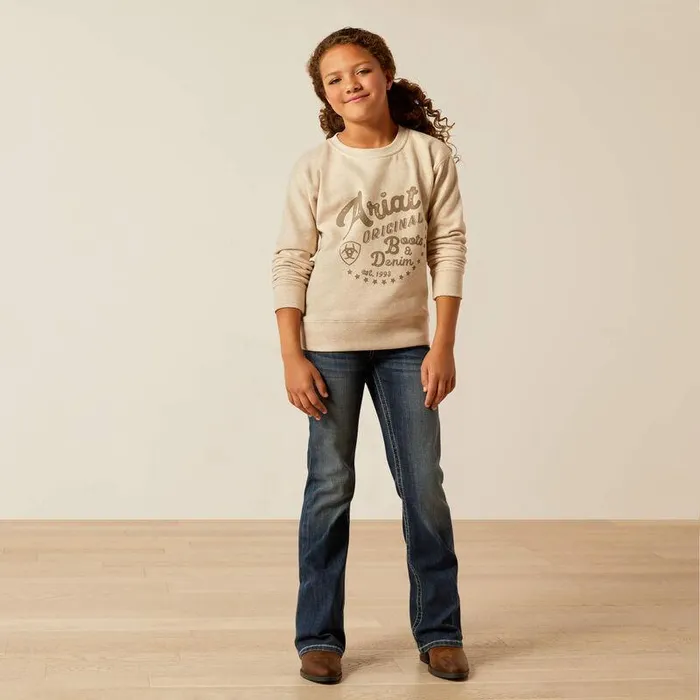 Kids Sweatshirts and Hoodies Ariat Ariat Original Sweatshirt Oatmeal Heather Kids Sweatshirts and Hoodies Ariat Ariat Original Sweatshirt Oatmeal Heather