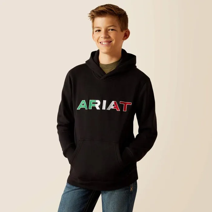 Kids Sweatshirts and Hoodies Ariat Mexico Hoodie Black