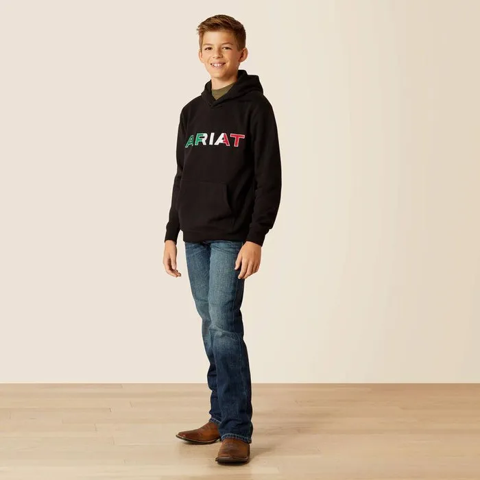 Kids Sweatshirts and Hoodies Ariat Mexico Hoodie Black