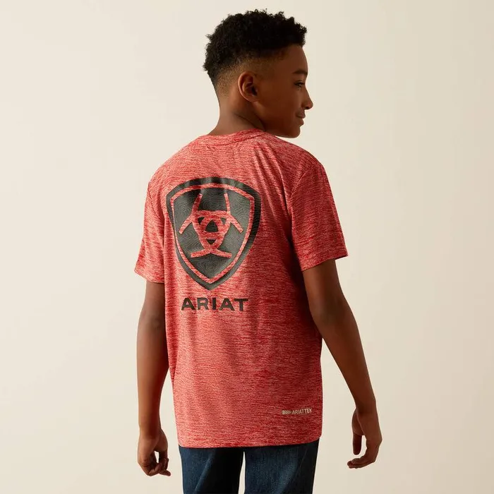 Kids TShirts and Polos Ariat Thematic Logo Charger TShirt Haute Red Kids TShirts and Polos Ariat Thematic Logo Charger TShirt Haute Red