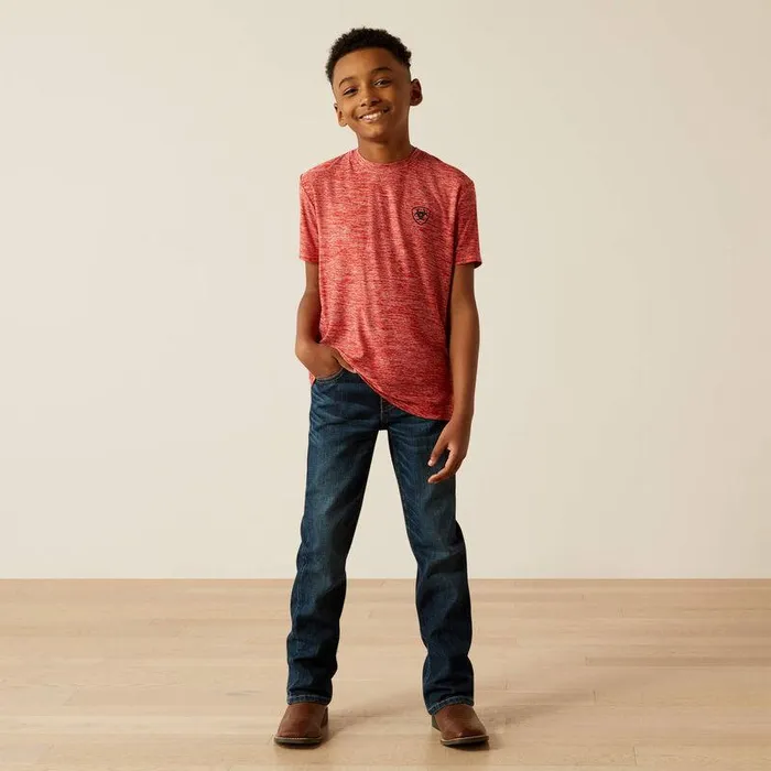 Kids TShirts and Polos Ariat Thematic Logo Charger TShirt Haute Red Kids TShirts and Polos Ariat Thematic Logo Charger TShirt Haute Red