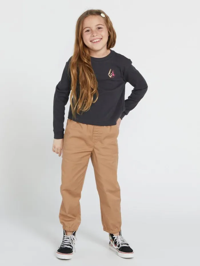 Kids TShirts and Tanks Volcom Girls Thermality Long Sleeve Shirt 8211 Vintage Black