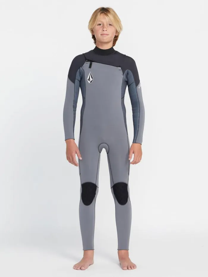 Kids Wetsuits Volcom Big Boys Modulator 32mm Chest Zip Long Sleeve Fullsuit 8211 Charcoal