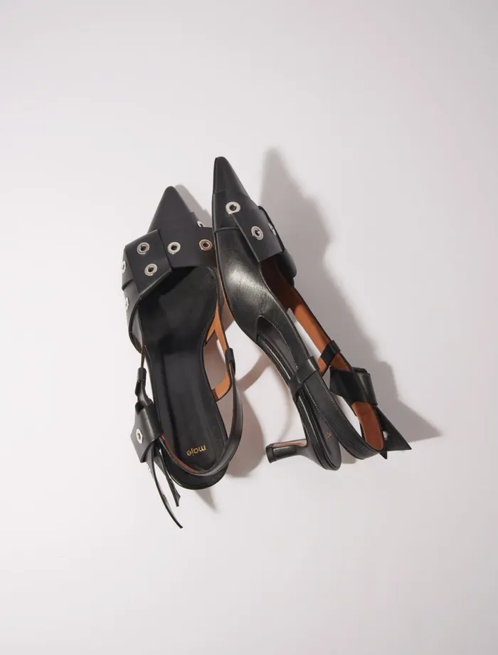 Kitten Heels Women Maje Pointed Pumps With Bow Detail Black