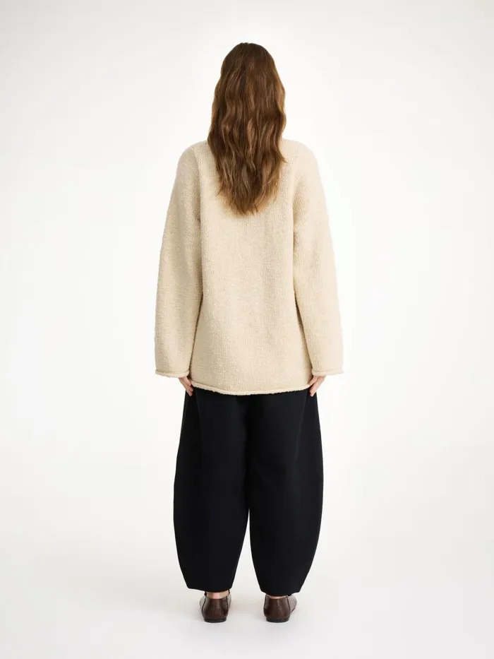 Knitwear Women By Malene Birger Charice Wool Sweater Oyster Gray Knitwear Women By Malene Birger Charice Wool Sweater Oyster Gray
