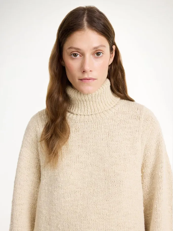 Knitwear Women By Malene Birger Charice Wool Sweater Oyster Gray Knitwear Women By Malene Birger Charice Wool Sweater Oyster Gray
