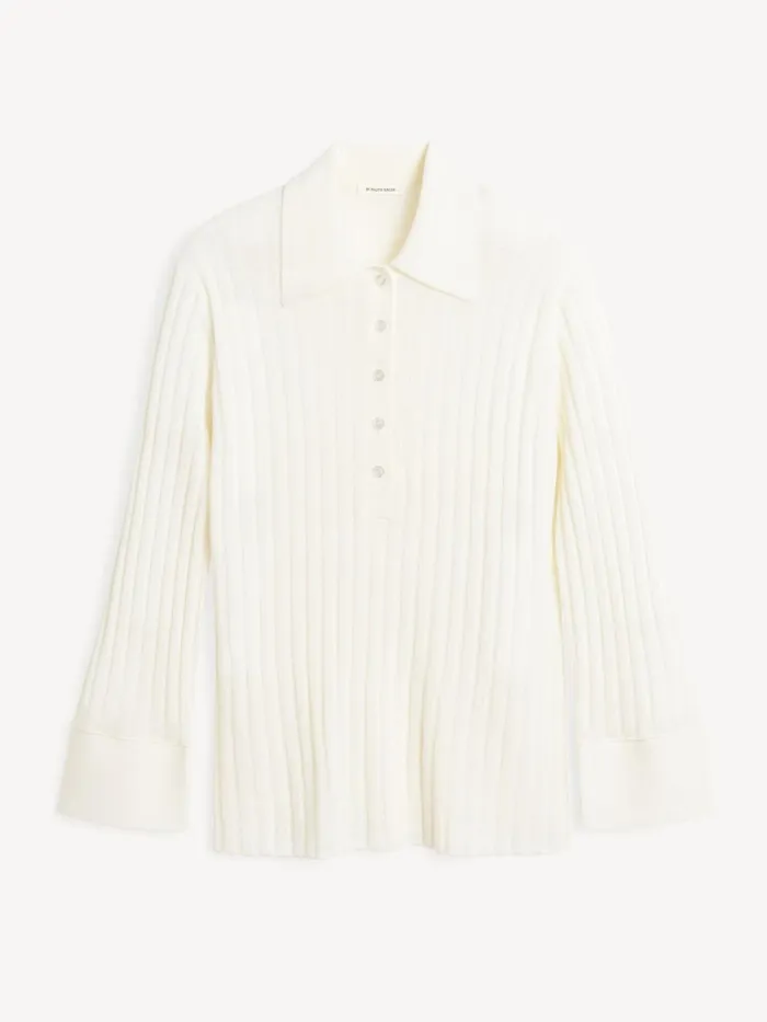 Knitwear Women By Malene Birger Delphine Merino Wool Sweater Soft White Knitwear Women By Malene Birger Delphine Merino Wool Sweater Soft White