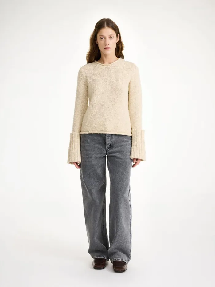 Knitwear Women By Malene Birger Sorena Sweater Oyster Gray