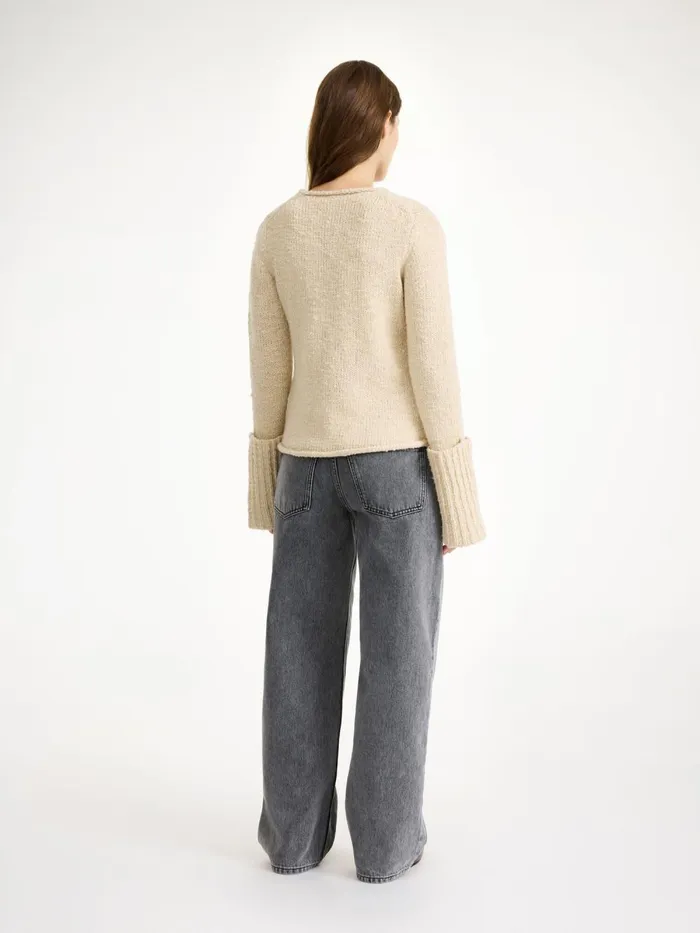 Knitwear Women By Malene Birger Sorena Sweater Oyster Gray Knitwear Women By Malene Birger Sorena Sweater Oyster Gray