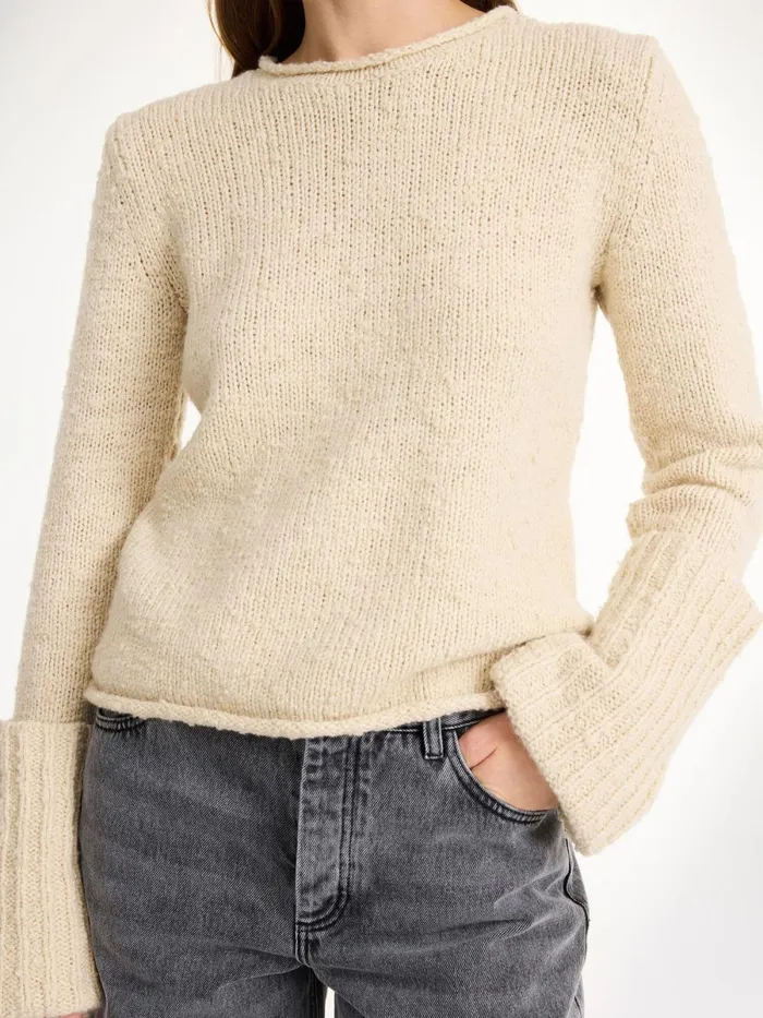 Knitwear Women By Malene Birger Sorena Sweater Oyster Gray Knitwear Women By Malene Birger Sorena Sweater Oyster Gray