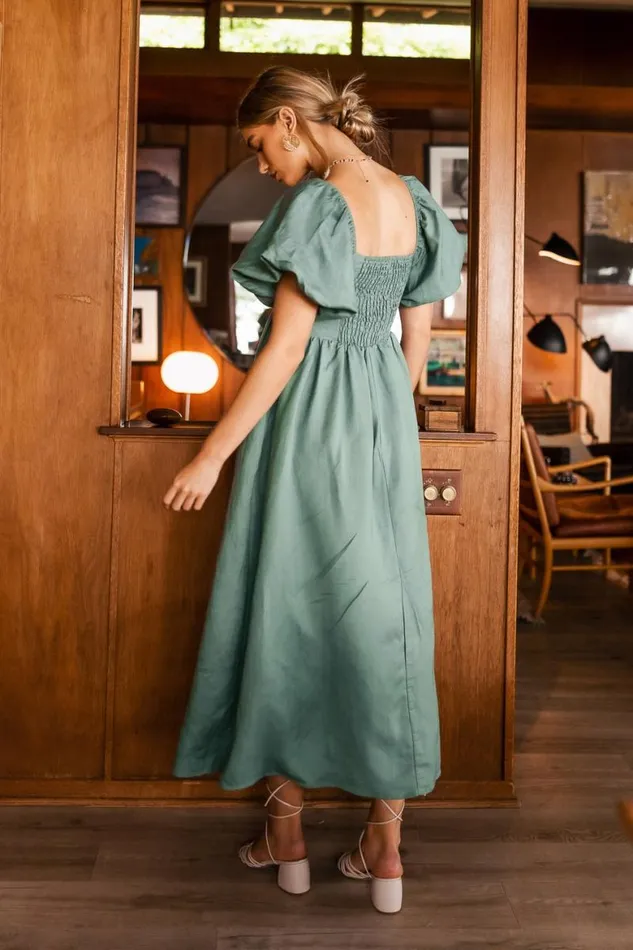 Kylie Midi Dress In Sage Sage Women Bohme Dresses