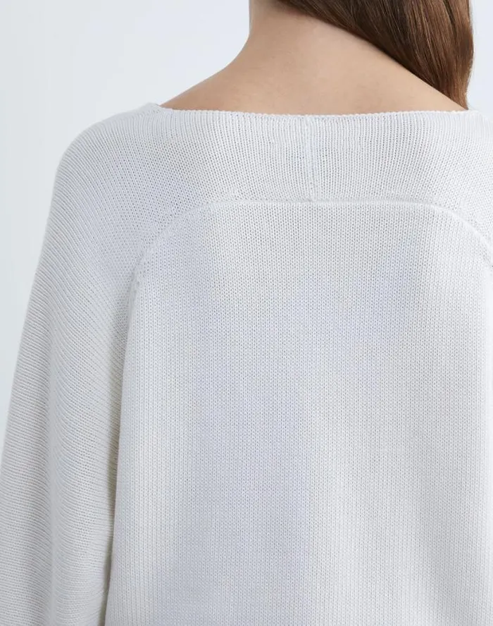 Lafayette 148 New York CottonSilk Tape Wide VNeck Dolman Sweater Black Ready To Wear Sweaters and Knits