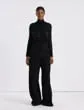 Lafayette 148 New York HandEmbellished Cashmere Lace Stitch Cropped Cardigan Black Ready To Wear Sweaters and Knits