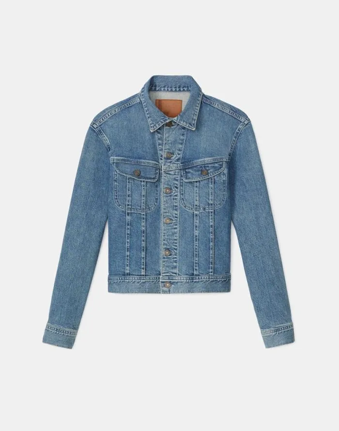 Lafayette 148 New York L148 Denim Jacket Faded Skyline Ready To Wear Jackets and Blazers