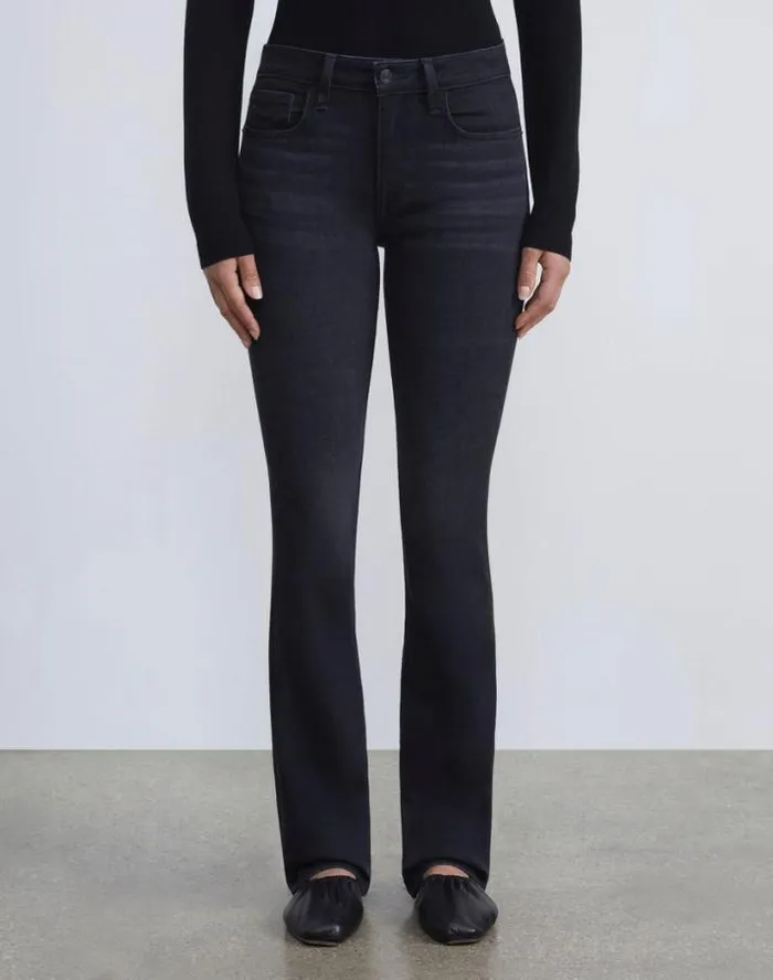 Lafayette 148 New York L148 Denim Mercer KickFlare Jean Washed Onyx Ready To Wear Pants and Shorts