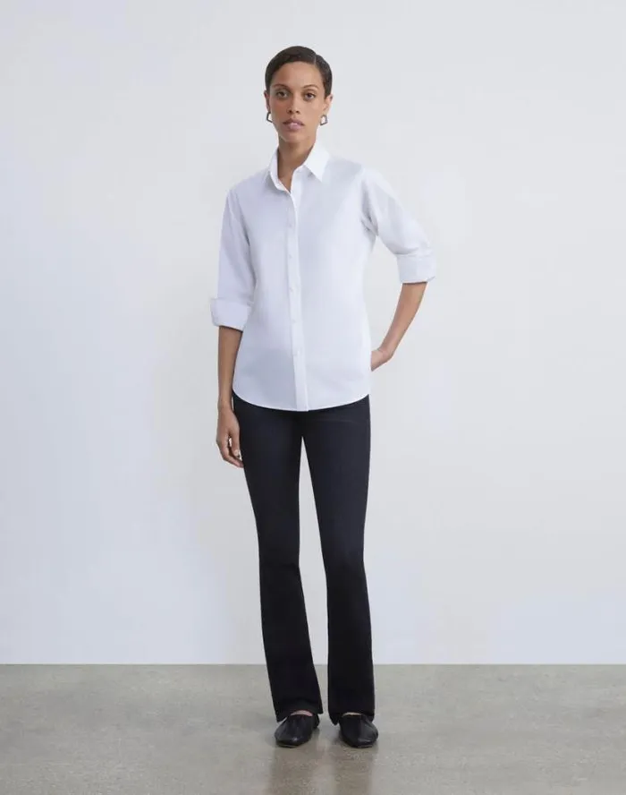 Lafayette 148 New York L148 Denim Mercer KickFlare Jean Washed Onyx Ready To Wear Pants and Shorts