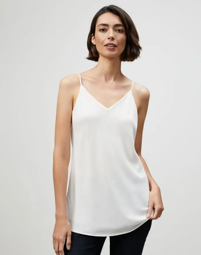 Lafayette 148 New York Lightweight Sandwashed Silk Bias Tank Cloud Ready To Wear Blouses and Shirts Lafayette 148 New York Lightweight Sandwashed Silk Bias Tank Cloud Ready To Wear Blouses and Shirts