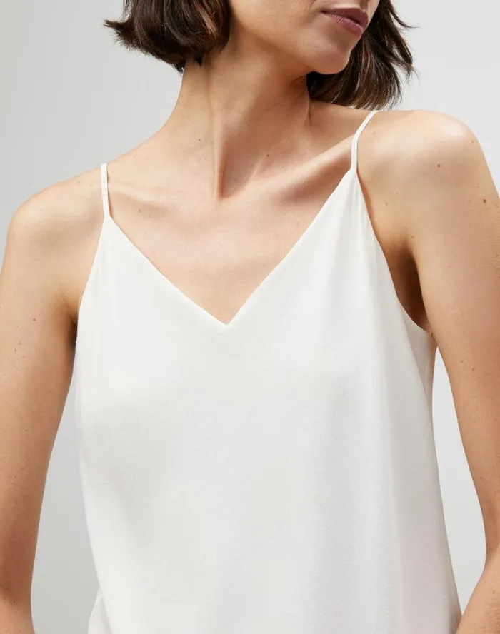 Lafayette 148 New York Lightweight Sandwashed Silk Bias Tank Cloud Ready To Wear Blouses and Shirts