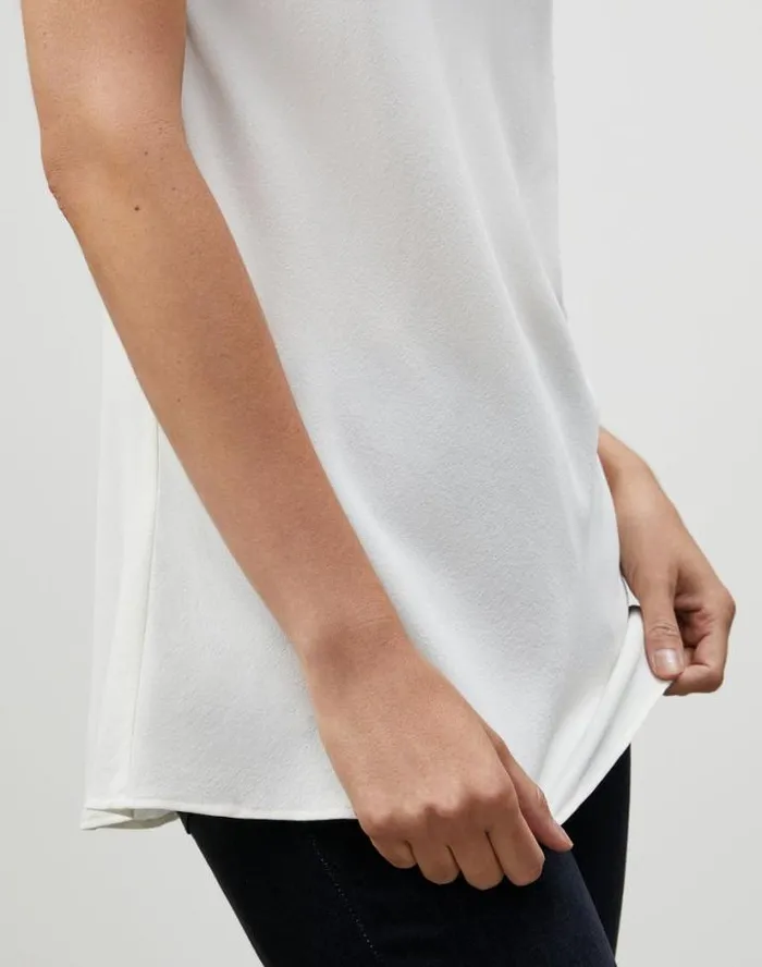 Lafayette 148 New York Lightweight Sandwashed Silk Bias Tank Cloud Ready To Wear Blouses and Shirts