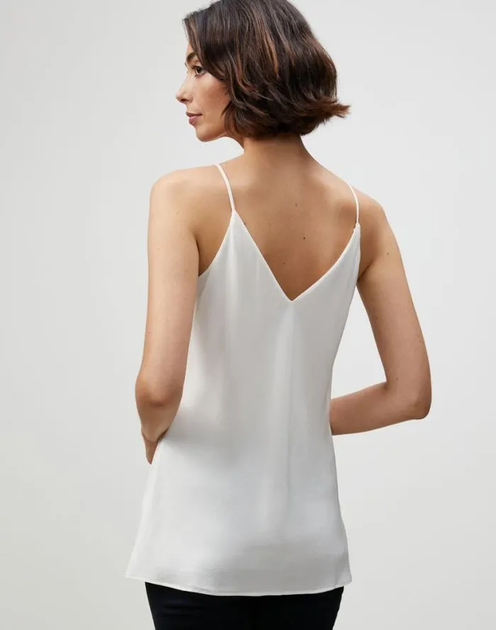 Lafayette 148 New York Lightweight Sandwashed Silk Bias Tank Cloud Ready To Wear Blouses and Shirts