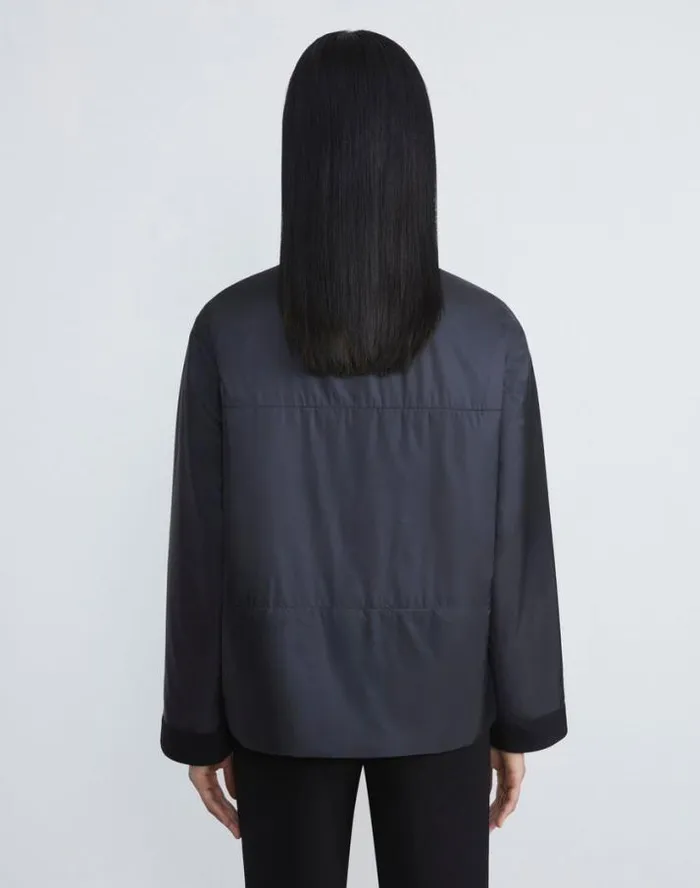 Lafayette 148 New York Regenerated Poly Tech Quilted Jacket Black Ready To Wear Jackets and Blazers