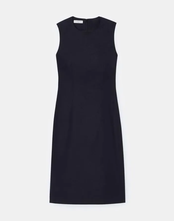 Lafayette 148 New York Stretch Wool Sheath Dress Black Ready To Wear Dresses