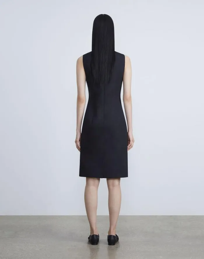 Lafayette 148 New York Stretch Wool Sheath Dress Black Ready To Wear Dresses