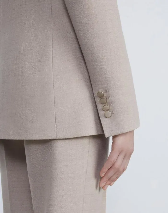 Lafayette 148 New York Virgin Wool Blazer Grey Heather Ready To Wear Jackets and Blazers