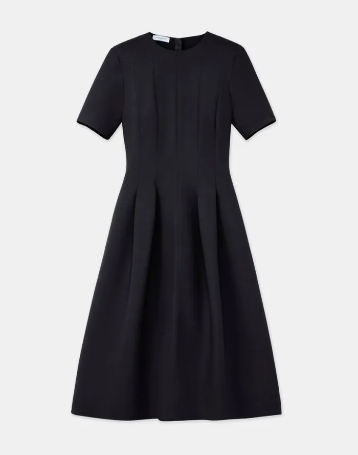 Lafayette 148 New York WoolSilk Crepe Dress Black Ready To Wear Dresses