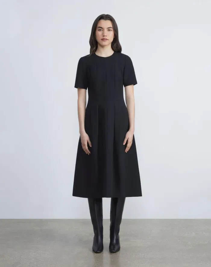 Lafayette 148 New York WoolSilk Crepe Dress Black Ready To Wear Dresses