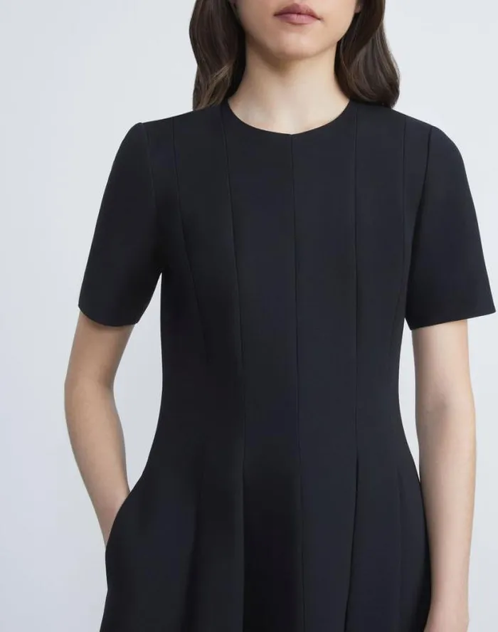 Lafayette 148 New York WoolSilk Crepe Dress Black Ready To Wear Dresses