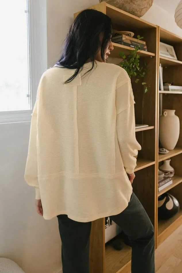 Lane VNeck Knit Top In Cream Cream Women Bohme Tops