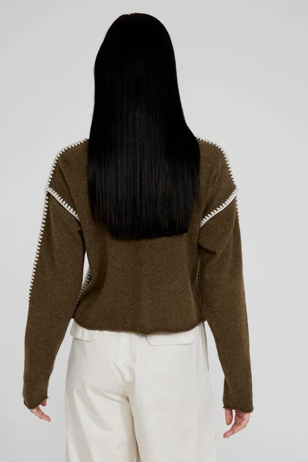 Laure Cashmere Cardigan Lichen Women Chan Luu Knitwear