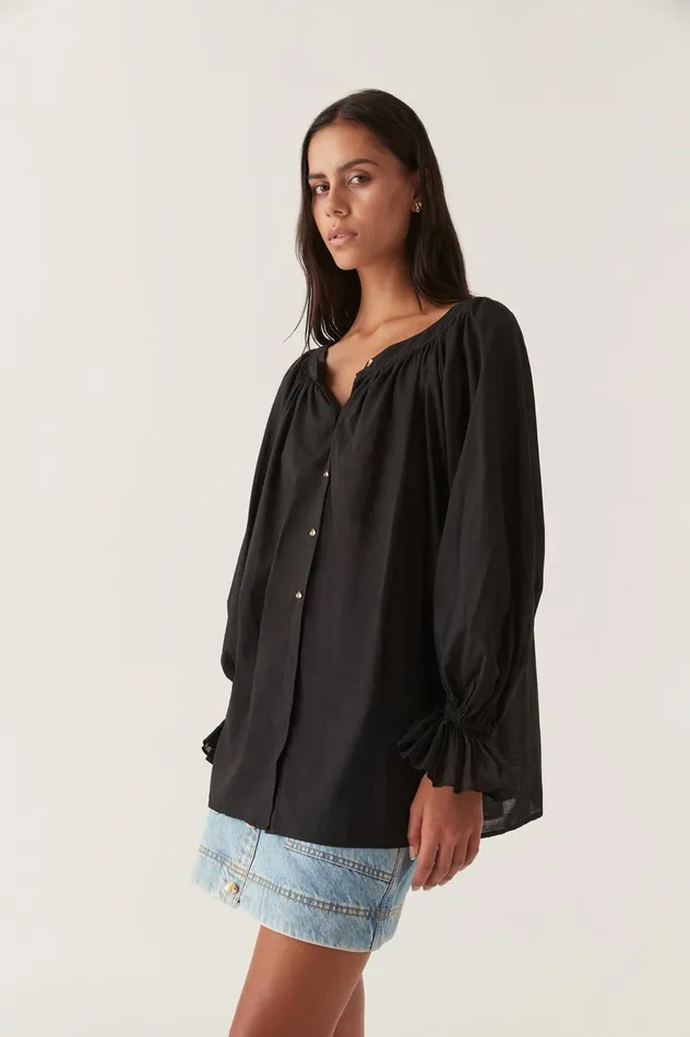 Le Corsaire Blouse Black Women Aje Tops